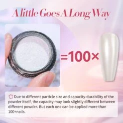 2 Boxes White Pink Pearl Nail Powder Set -Born Pretty Salon 57380 ZI 5