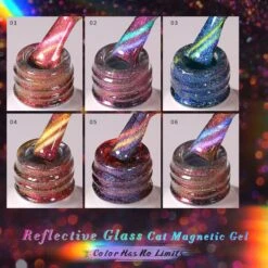 6 Colors Reflective Glass Cat Magnetic Gel Polish Set 10ml -Born Pretty Salon 57956 ZI 3