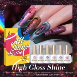 6 Colors Reflective Glass Cat Magnetic Gel Polish Set 10ml -Born Pretty Salon 57956 ZI 4