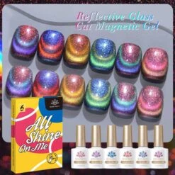 6 Colors Reflective Glass Cat Magnetic Gel Polish Set 10ml -Born Pretty Salon 57956 ZI 5