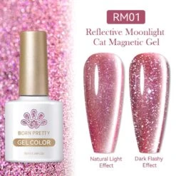 Rose Gold Reflective Moonlight Cat Magnetic Gel Polish RM01 10ml