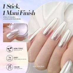 Silver Metallic Chrome Pearl Nail Powder -Born Pretty Salon 58078 ZI 4