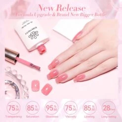 Pink Hema-Free Milky Jelly Gel Polish #06 15ml -Born Pretty Salon 58223 6 ZI 2