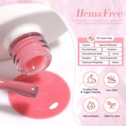 Pink Hema-Free Milky Jelly Gel Polish #06 15ml -Born Pretty Salon 58223 6 ZI 5