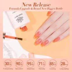 Orange Hema-Free Ice Jelly Gel Polish #04 15ml -Born Pretty Salon 58225 4 ZI 2