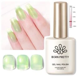 Green Hema-Free Glitter Jelly Gel Polish #01 15ml