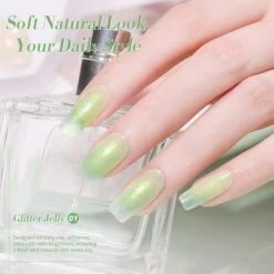Green Hema-Free Glitter Jelly Gel Polish #01 15ml -Born Pretty Salon 58226 1 ZI 1