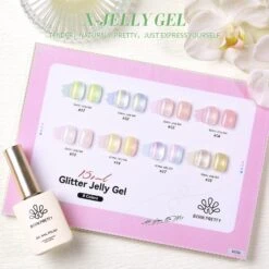 Green Hema-Free Glitter Jelly Gel Polish #01 15ml -Born Pretty Salon 58226 1 ZI 6