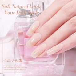 Nude Hema-Free Glitter Jelly Gel Polish #03 15ml -Born Pretty Salon 58226 3 ZI 1