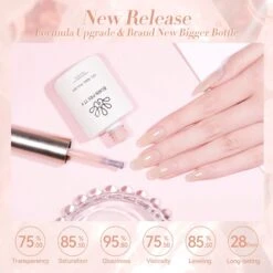 Nude Hema-Free Glitter Jelly Gel Polish #03 15ml -Born Pretty Salon 58226 3 ZI 2