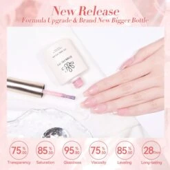 Pink Hema-Free Glitter Jelly Gel Polish #04 15ml -Born Pretty Salon 58226 4 ZI 2