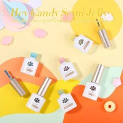 6 Colors Hey Candy Semi Jelly Gel Polish Set 7ml -Born Pretty Salon 58248 ZI 8