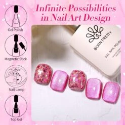 Rose Red Cat Magnetic Gel Polish 15ml -Born Pretty Salon 58264 ZI 5
