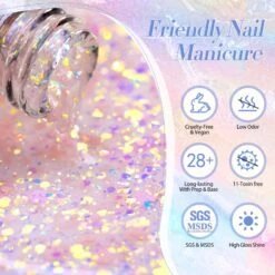 AB Color Glitter Sequins Gel Polish 15ml -Born Pretty Salon 58271 ZI 7