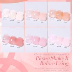 6 Colors Misty Rose Semi Jelly Gel Polish Set 7ml -Born Pretty Salon 58275 ZI 1