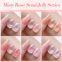 6 Colors Misty Rose Semi Jelly Gel Polish Set 7ml -Born Pretty Salon 58275 ZI 2