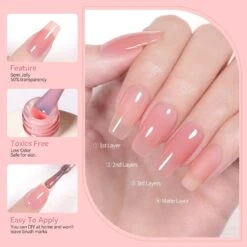 6 Colors Misty Rose Semi Jelly Gel Polish Set 7ml -Born Pretty Salon 58275 ZI 6