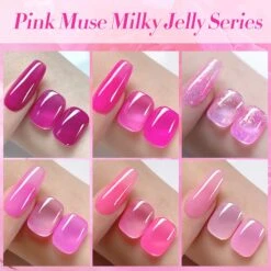 6 Colors Pink Muse Milky Jelly Gel Polish Set 7ml -Born Pretty Salon 58278a