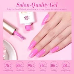 6 Colors Pink Muse Milky Jelly Gel Polish Set 7ml -Born Pretty Salon 58278b