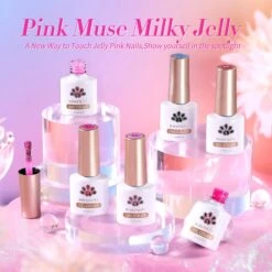 6 Colors Pink Muse Milky Jelly Gel Polish Set 7ml -Born Pretty Salon 58278h