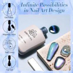 Blue Glass Cat Magnetic Gel 15ml -Born Pretty Salon 58315 ZI 5