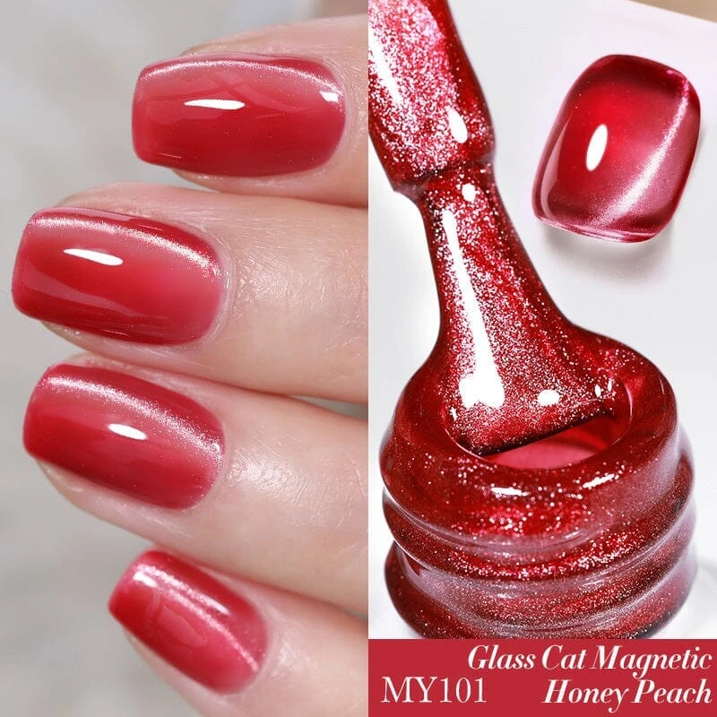 Water Light Cat Magnetic Gel Polish MY101 Honey Peach 10ml 4 Water Light Cat Magnetic Gel Polish MY101 Honey Peach 10ml - Image 4