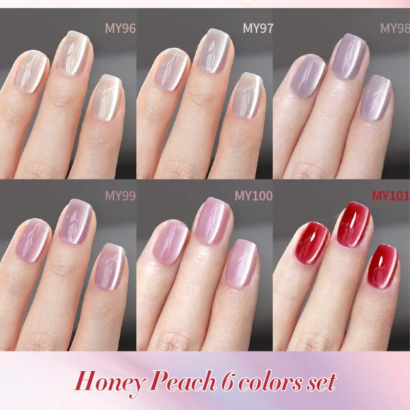 Water Light Cat Magnetic Gel Polish MY101 Honey Peach 10ml 5 Water Light Cat Magnetic Gel Polish MY101 Honey Peach 10ml - Image 5