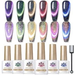 6 Colors 9D Iridescent Reflective Cat Magnetic Gel 7ml
