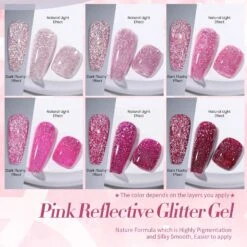 6 Colors Pink Reflective Glitter Gel Polish Set 7ml -Born Pretty Salon 58618 ZI 1 ba1149f4 ce5e 4753 bae6 dafdf801b134