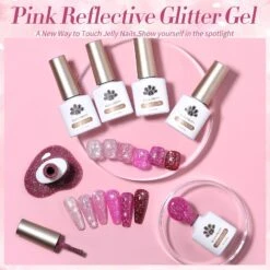 6 Colors Pink Reflective Glitter Gel Polish Set 7ml -Born Pretty Salon 58618 ZI 8 c76320f9 9864 40ef bb09 04861a9c96b7