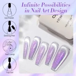 Purple Auroras Cat Magnetic Gel 15ml -Born Pretty Salon 58648a