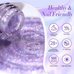 Purple Auroras Cat Magnetic Gel 15ml -Born Pretty Salon 58648b