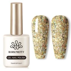 Hema-Free Gold Glitter Gel Polish #21 15ml