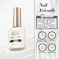 White Hema-Free Color Gel Polish #02 15ml -Born Pretty Salon 58739 2 ZI 5