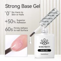2 Bottles Base Gel Super Top Coat Set 15ml -Born Pretty Salon 58776 ZI 2