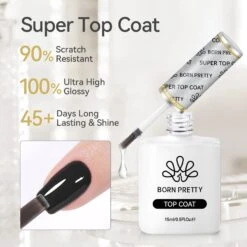 2 Bottles Base Gel Super Top Coat Set 15ml -Born Pretty Salon 58776 ZI 3