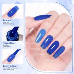 Blue Hema-Free Semi Jelly Gel Polish #13 15ml -Born Pretty Salon 58861 ZI 3