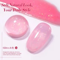 Pink Hema-Free Glitter Jelly Gel #16 15ml -Born Pretty Salon 58869 ZI 2