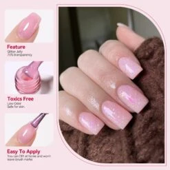 Pink Hema-Free Glitter Jelly Gel #16 15ml -Born Pretty Salon 58869 ZI 4