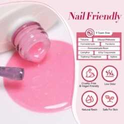 Pink Hema-Free Glitter Jelly Gel #16 15ml -Born Pretty Salon 58869 ZI 5