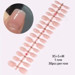 No Brand 30pcs 15 Sizes Short Square Blush Gradient False Nail Tips Press On Nails -Born Pretty Salon 58925 SXA 1 1