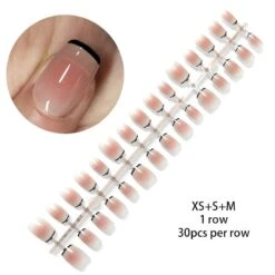 No Brand 30pcs 15 Sizes Short Square Blush Gradient False Nail Tips Press On Nails -Born Pretty Salon 58925 SXA 10 1
