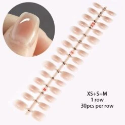 No Brand 30pcs 15 Sizes Tipsy Blush False Nail Tips Short Square Press On Nails 05