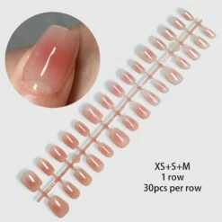 No Brand 30pcs 15 Sizes Short Square Blush Gradient False Nail Tips Press On Nails -Born Pretty Salon 58925 SXA 6 1