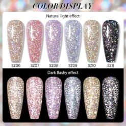 Glitter Reflective Gel Polish SZ08 Dream Star 10ml -Born Pretty Salon 59025 ZHUB 6 7