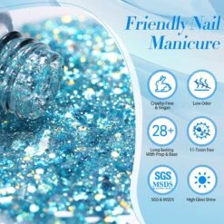 4 Colors Blue Starlight Jelly Gel Polish 5ml -Born Pretty Salon 59059 ZI 6 b628335d 1586 4103 b633 d41c2af72ccb