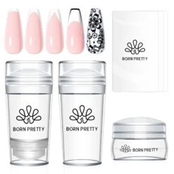 3pcs BORN PRETTY Clear Jelly Nail Stamper Kit