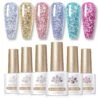 6 Colors Sparkle Glitter Gel 7ml