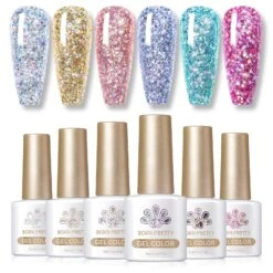 6 Colors Sparkle Glitter Gel 7ml