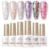 6 Colors Glitter Flakes Nail Gel Polish Set 7ml
